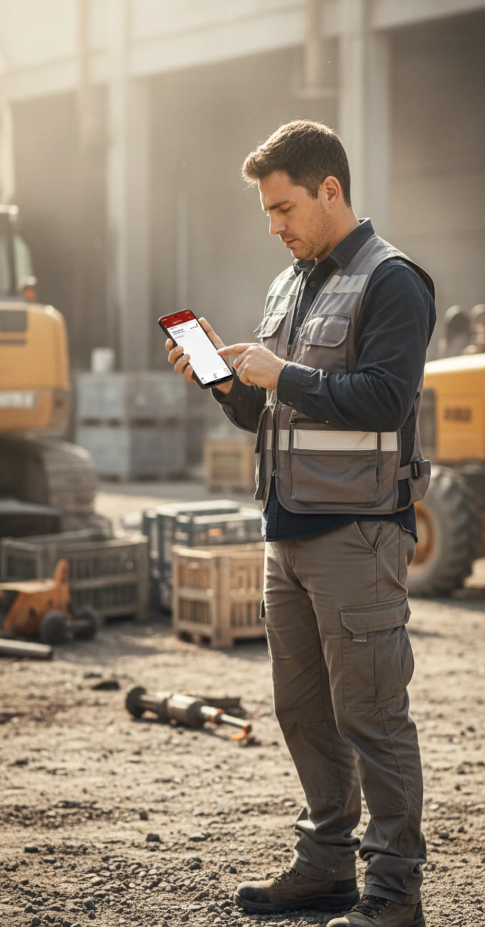 Operador usando la plataforma WAIOT en campo